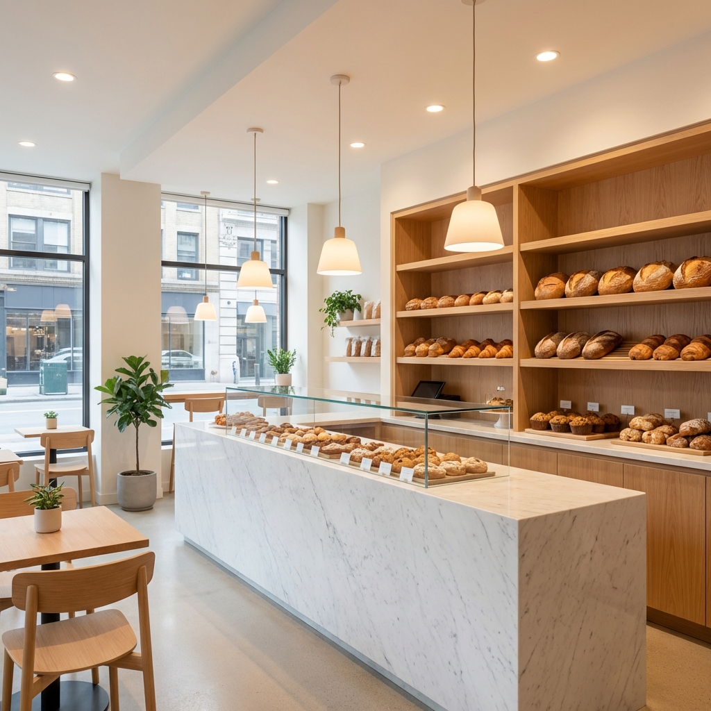 Modern bakery interior